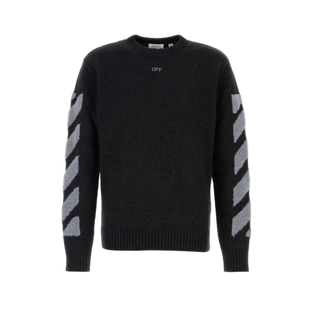 Off White Men Slate Wool Blend Sweater